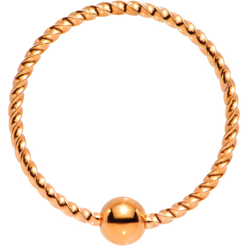 20G 3/8 Rose Gold Tone Anodized So Twisted Captive Style Seamless Ring