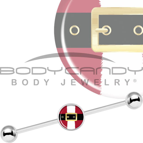 14G Christmas Santa Suit Industrial Barbell 37mm