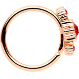 20G Red CZ Gem Rose Gold IP Triplet Seamless Circular Ring