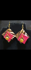 Pink Safari Breast Cancer  Awareness  earrings