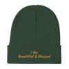 Blessed & Beautiful Embroidered Beanie