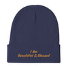 Blessed & Beautiful Embroidered Beanie