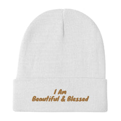 Blessed & Beautiful Embroidered Beanie